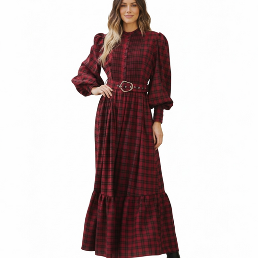 The Isabella woven plaid dress
